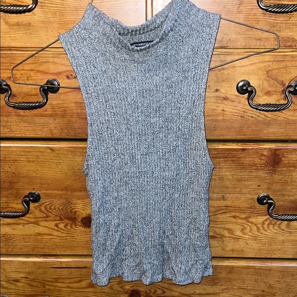 Brandy Melville Charcoal Ribbed Knit Top - Picture 1 of 3